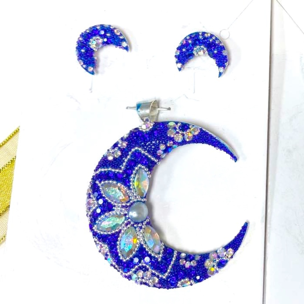 Set Earrings & Pendant Moon Sterling Silver